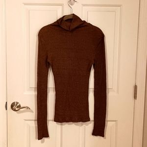 Michael Stars Golden-Brown Turtleneck Sweater